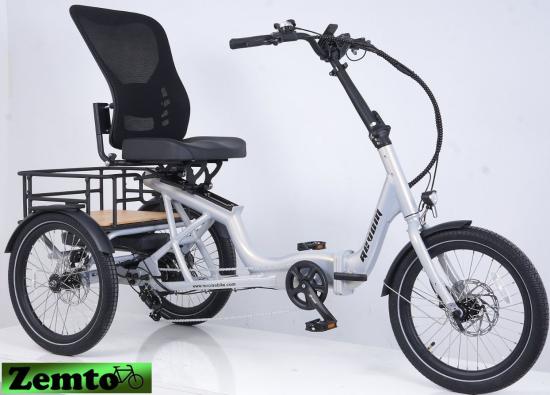 Preview: Elektro Dreirad Zemto-Lux-Mover T4F,  Faltbar, 720 WH, 80 NM - weiß-grau